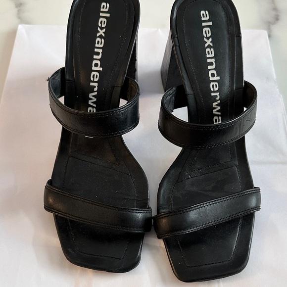 Alexander Wang Black Strappy Heels with Silver detail - Picture 1 of 6